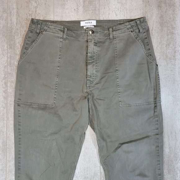 Pistola Lace Up Ankle Army Green Cargo Crops Pants - Picture 9 of 10